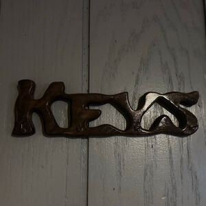 Vintage Wood “KEYS” Wall Hook Rack